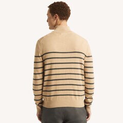 Navtech Striped Quarter-Zip Sweater,Camel Heather,large