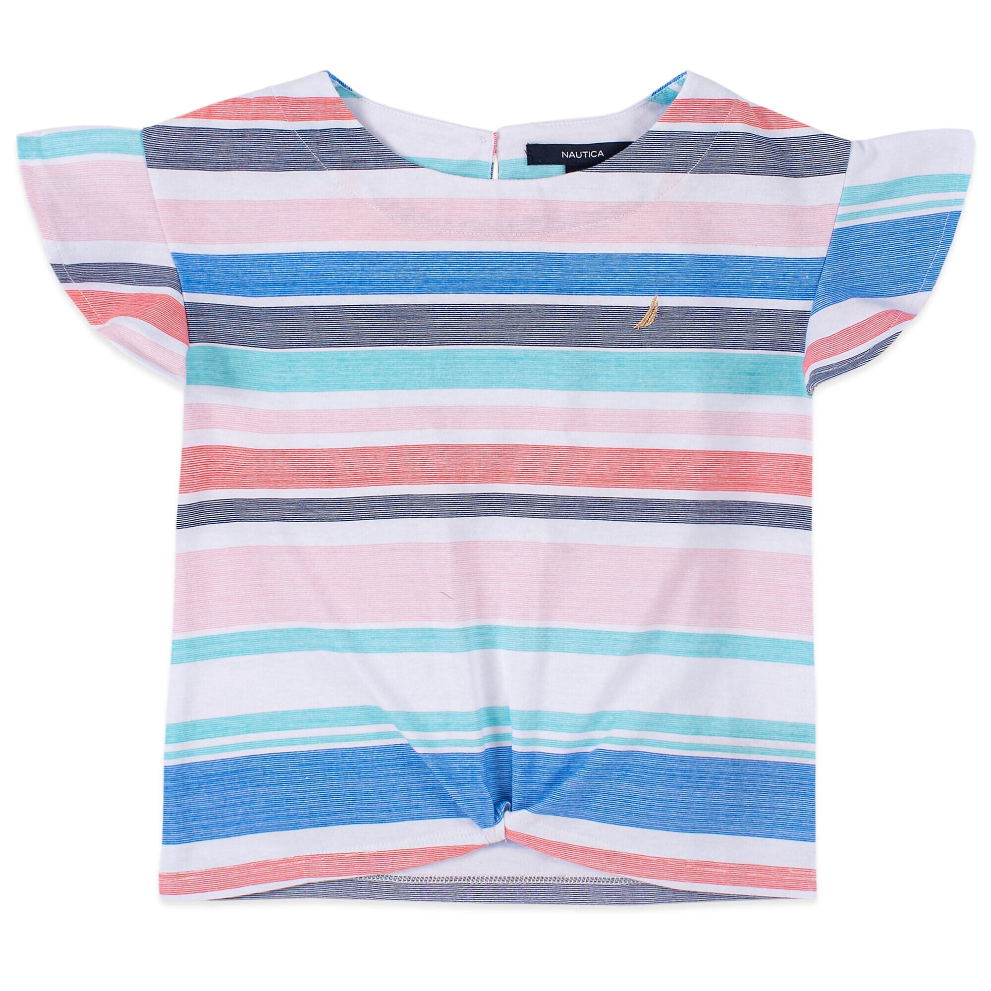 TODDLER GIRLS' STRIPED TWIST-FRONT TOP (2T-4T),Antique White Wash,large