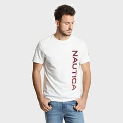 Big & Tall Vertical Logo Crewneck T-Shirt,Sail White,large