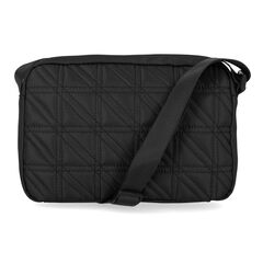 Quilted Camera Crossbody Bag,Black,large