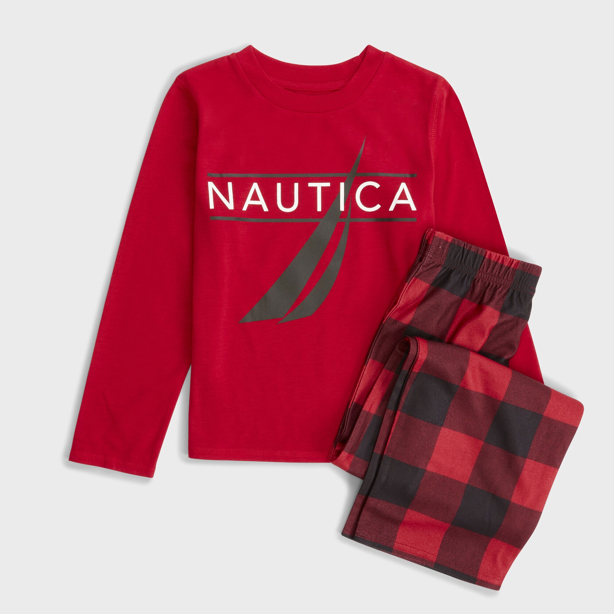 KIDS' PLAID FAMILY PAJAMA SET,Mineral Red,large