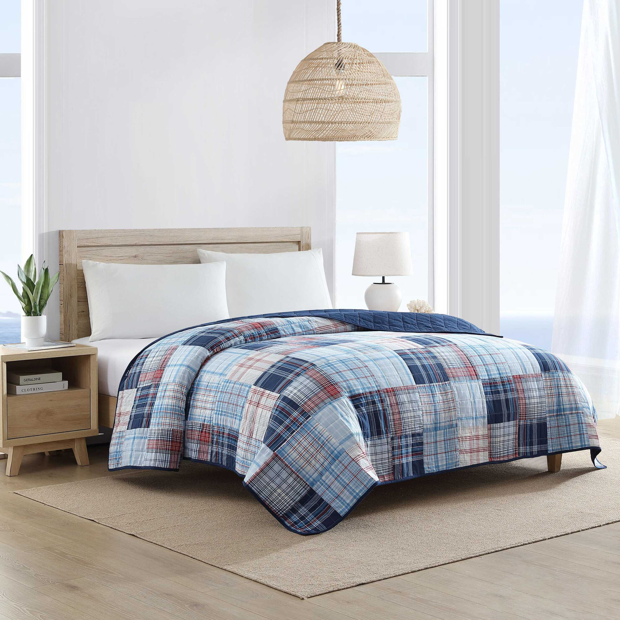 Stony Point Blue Full/Queen Quilt,Classic Blue,large