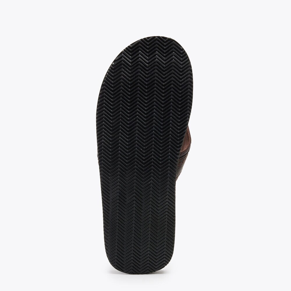 LOGO-EMBOSSED SANDAL,Brown Stone,large