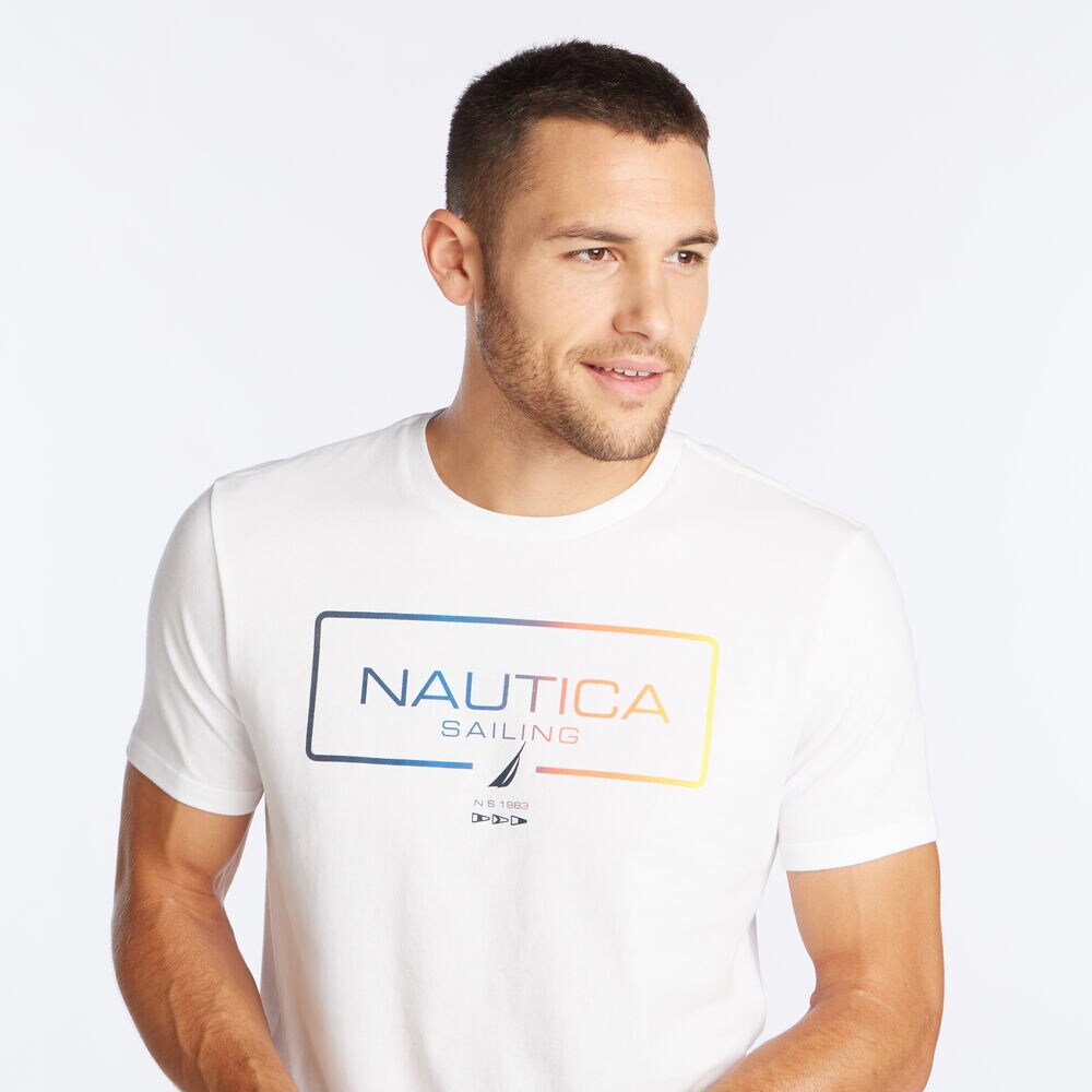 NAUTICA SAILING GRADIENT GRAPHIC T-SHIRT,Bright White,large