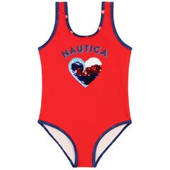 Girls' Sequin Art Swimsuit (7-16),Pale Orchid,large