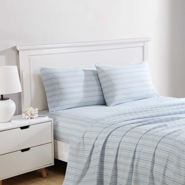 Camp Stripe Blue King Sheet Set
