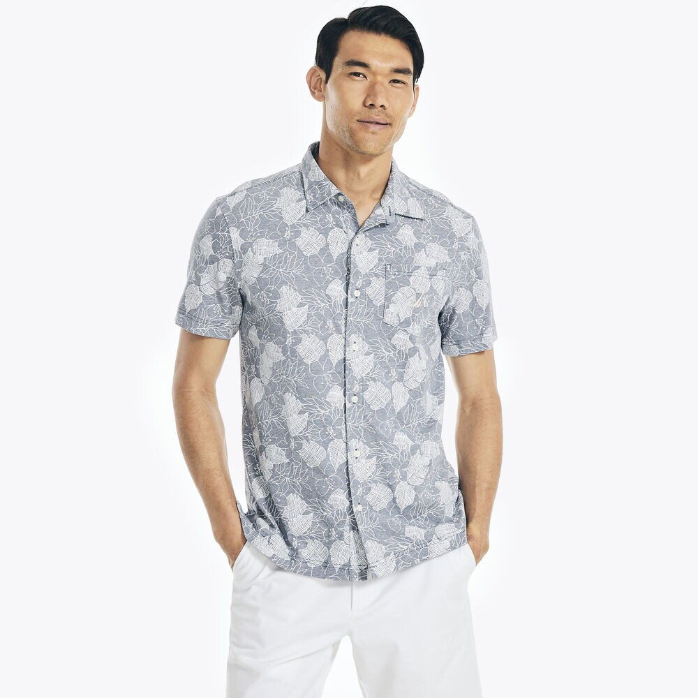 PRINTED HARBOR SHIRT,Ensign Blue,large