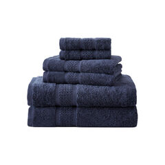 OCEANE NAVY 6-PIECE ANTIBACTERIAL TOWEL SET,Multi,large