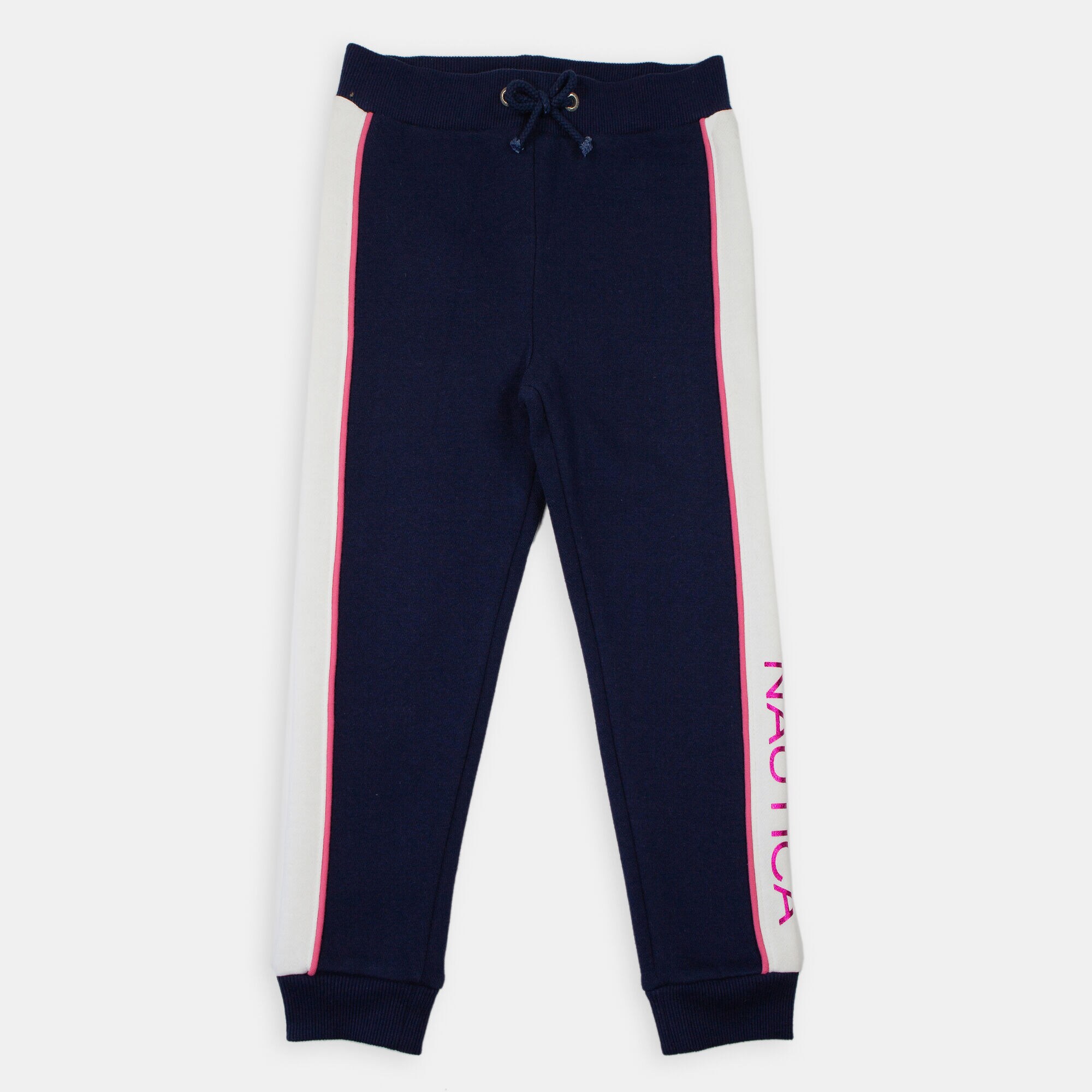 LITTLE GIRLS' SLIM FIT FOIL LOGO JOGGER (4-7),Navy,large