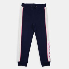 LITTLE GIRLS' SLIM FIT FOIL LOGO JOGGER (4-7),Navy,large