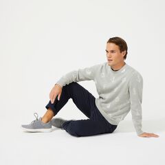 MARITIME PRINT JACQUARD SWEATER,Grey Heather,large