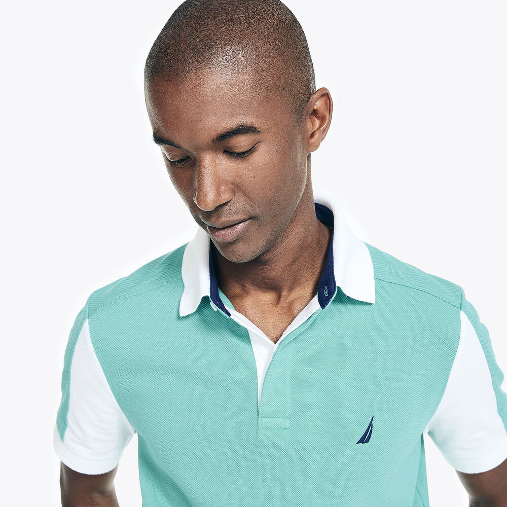 CLASSIC FIT COLORBLOCK POLO,Light Olive,large