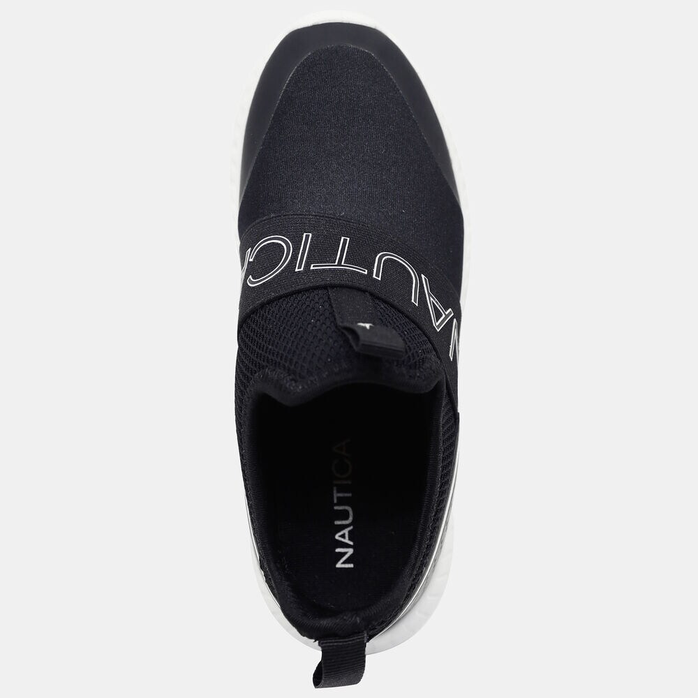 BOYS' LOGO STRAP SLIP-ON SNEAKER,Black,large