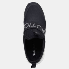 BOYS' LOGO STRAP SLIP-ON SNEAKER,Black,large