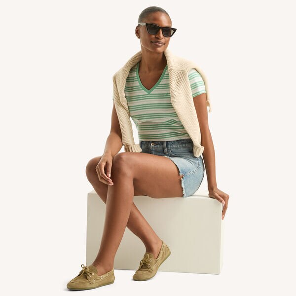 Striped V-Neck T-Shirt