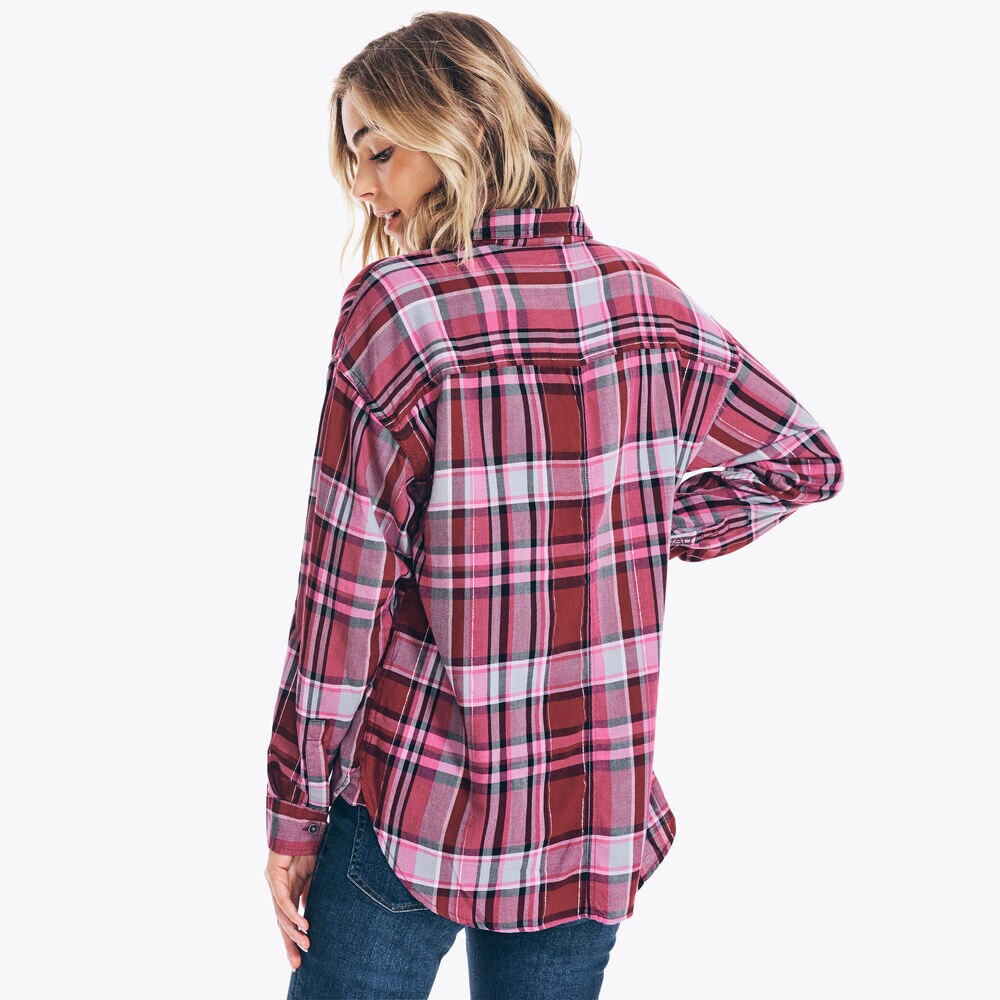 PLAID FLANNEL BUTTON-DOWN SHIRT,True Black,large