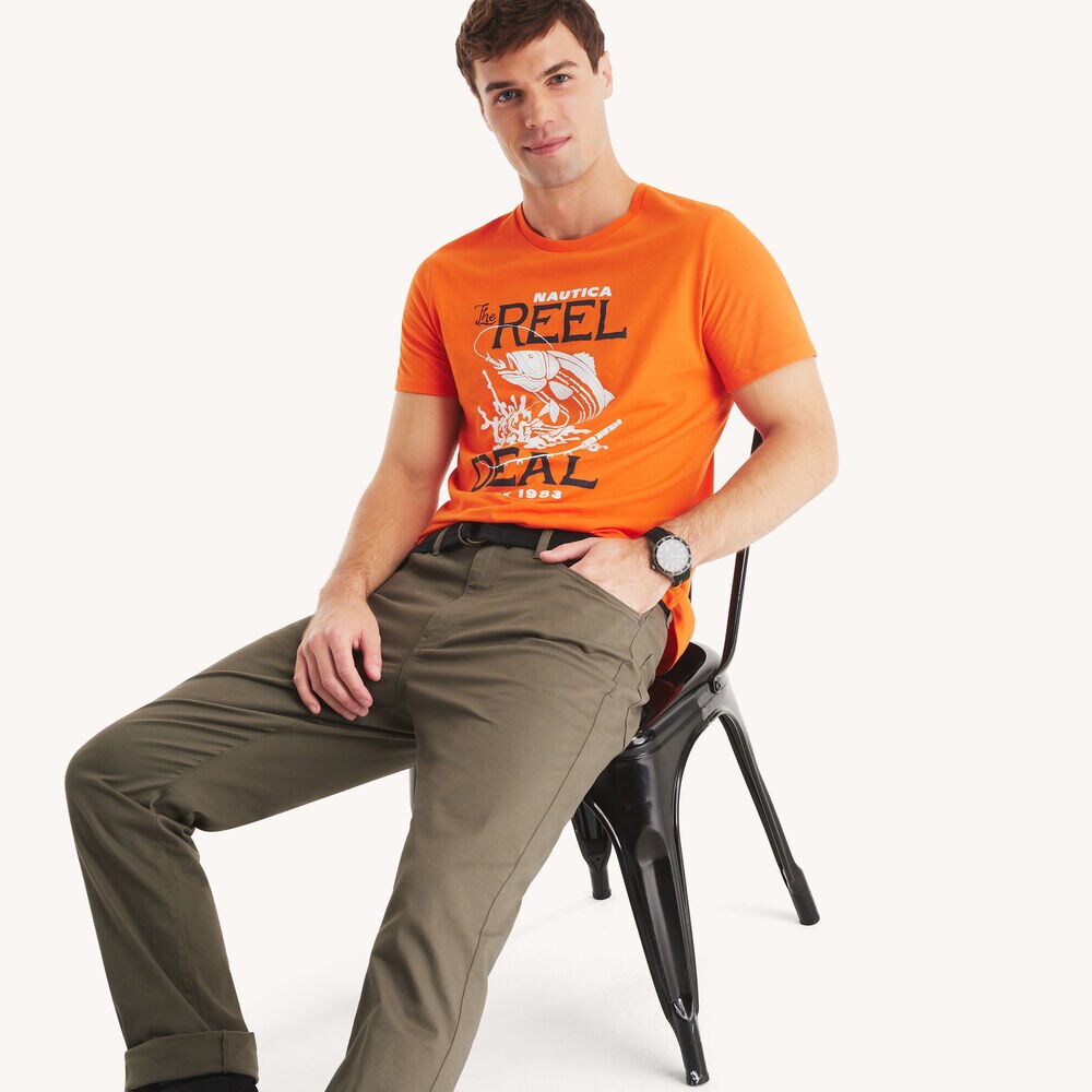 Keep It Reel Graphic T-Shirt,Pier Orange,large