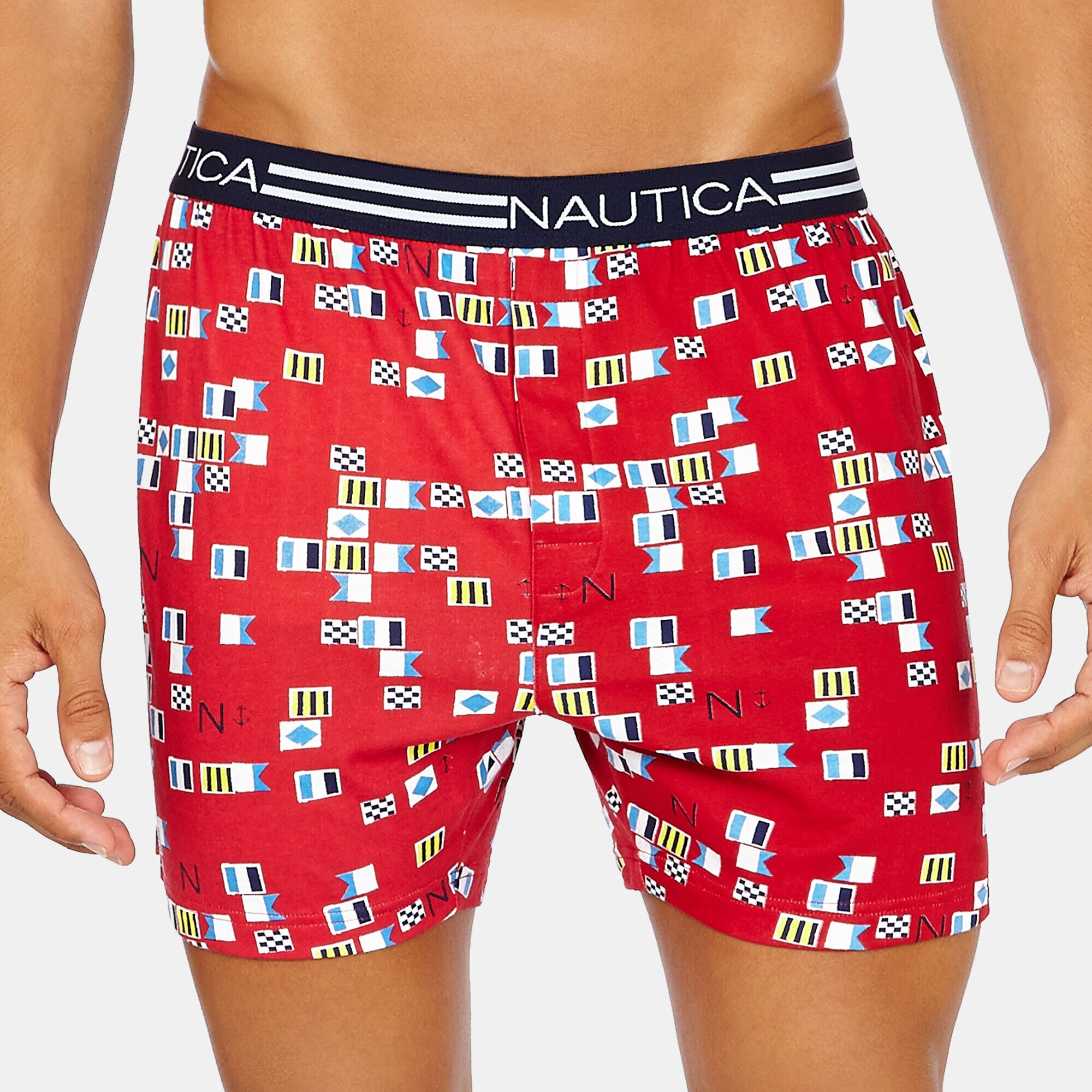 Printed Loose Knit Boxer,Raspberry,large