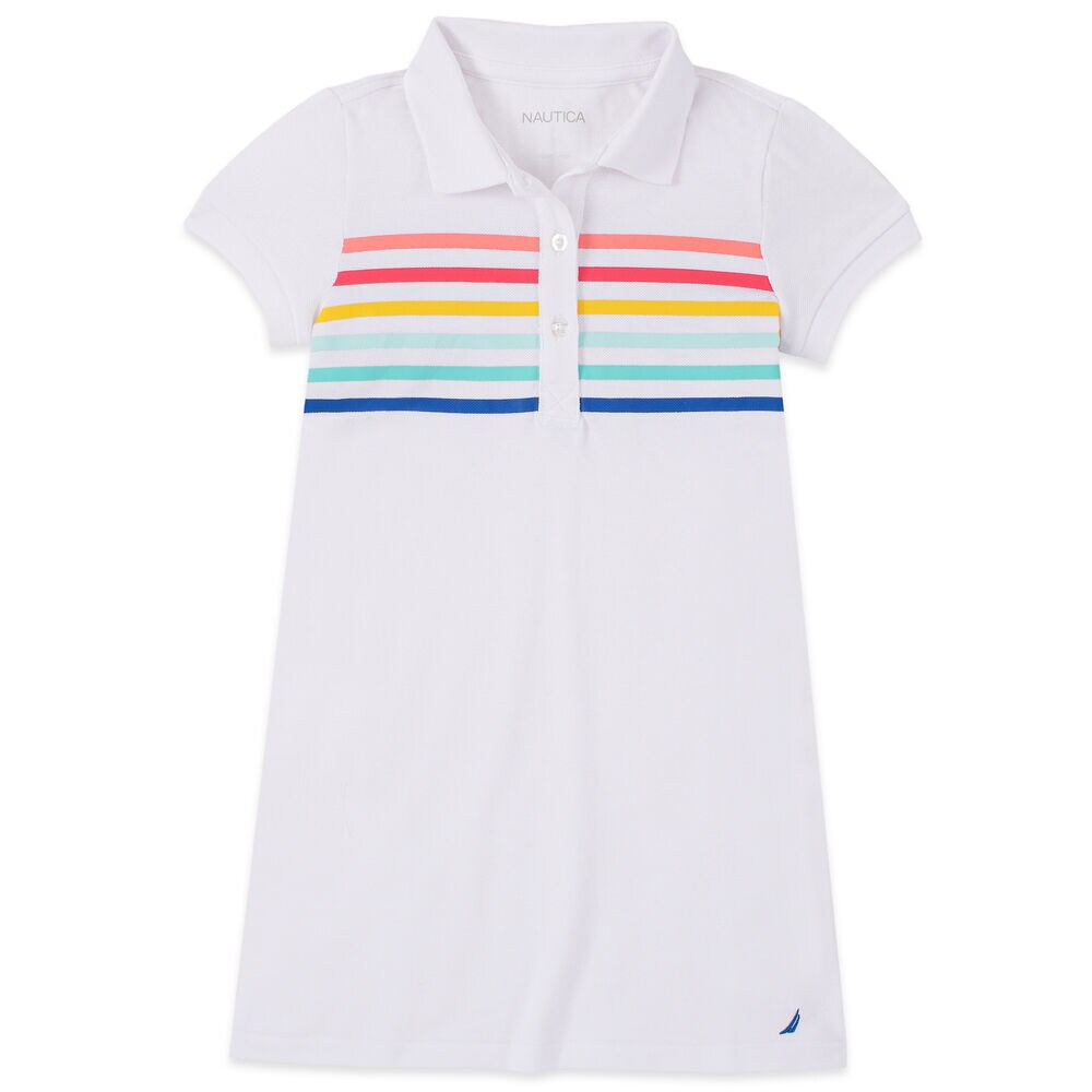 LITTLE GIRLS' MULTICOLOR STRIPED POLO DRESS (4-7),Antique White Wash,large