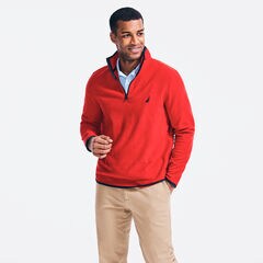 NAUTEX PERFORMANCE QUARTER-ZIP PULLOVER,Nautica Red,large
