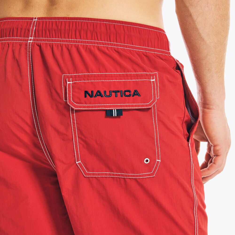 8" BIG & TALL SWIM TRUNKS,Nautica Red,large