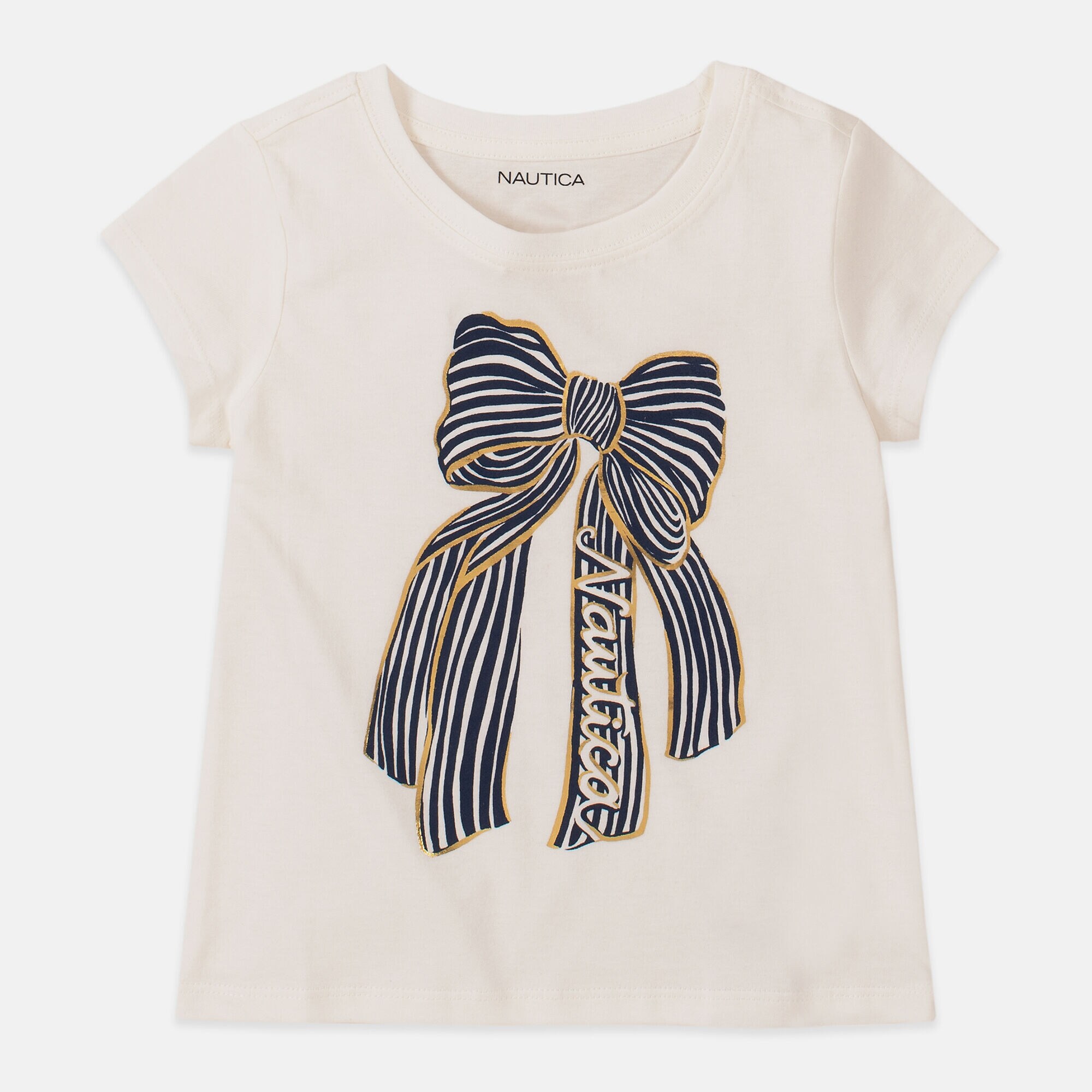 TODDLER GIRLS' BOW GRAPHIC T-SHIRT (2T-4T),White,large