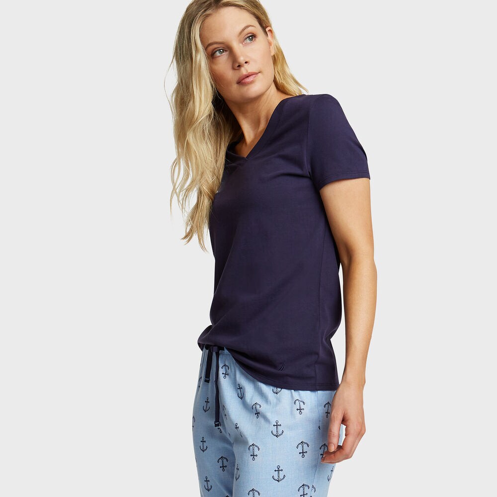 Water & Anchor Print Pajama Set,Federal Blue,large