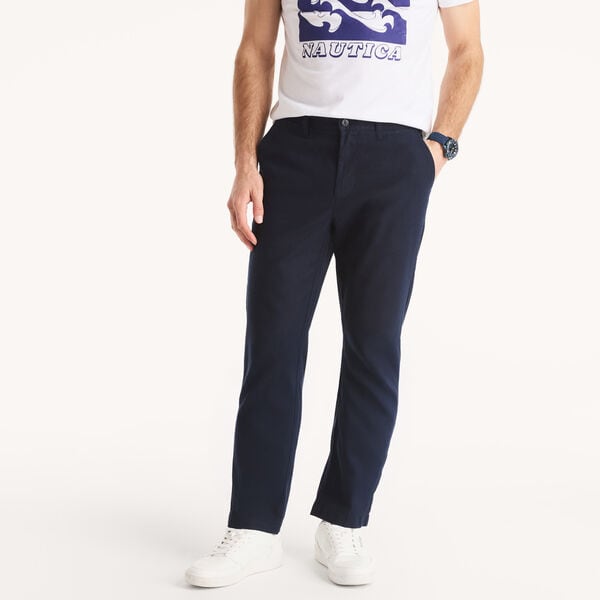Flat Front Linen Deck Pant