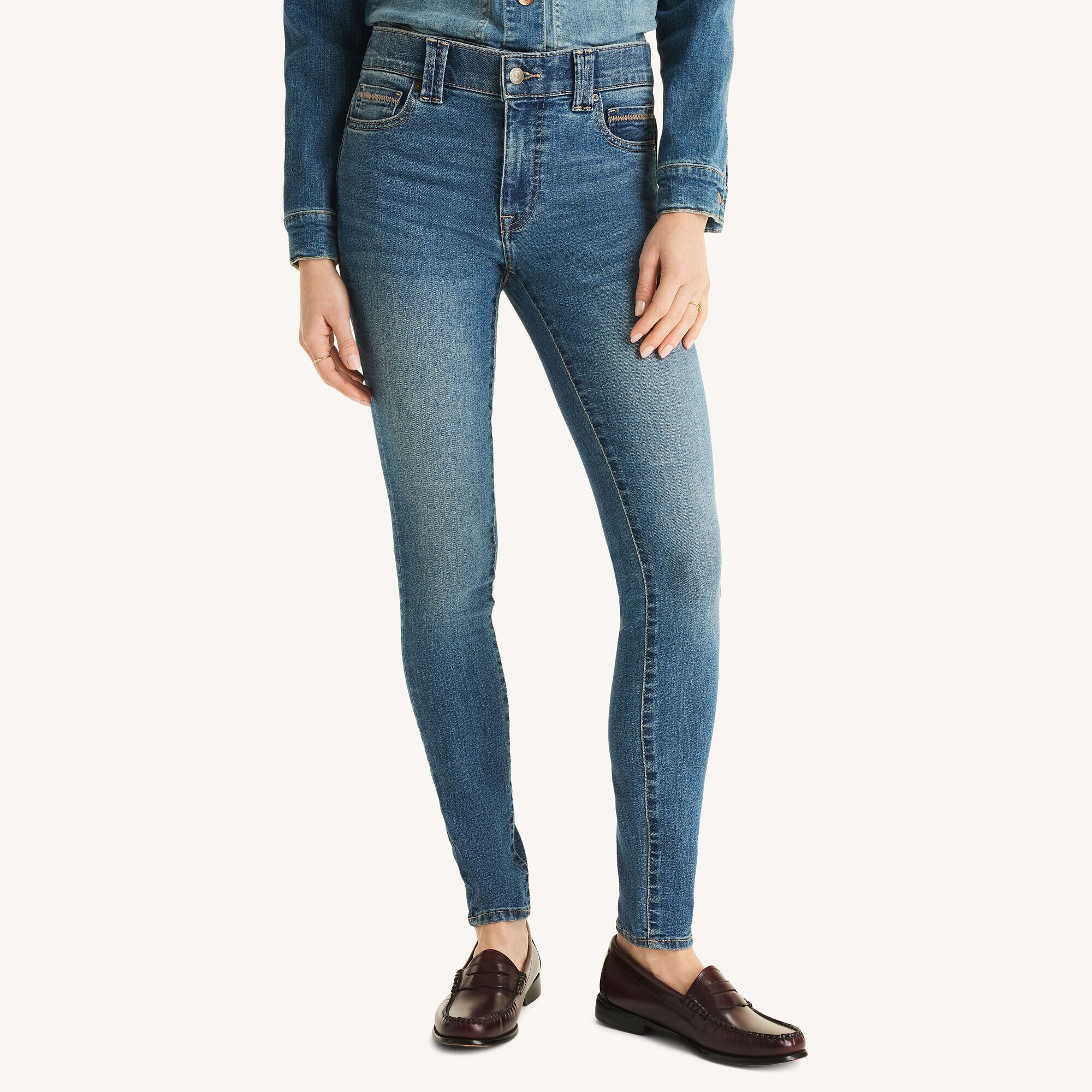 Mid-Rise Skinny Denim,Capri Blue,large