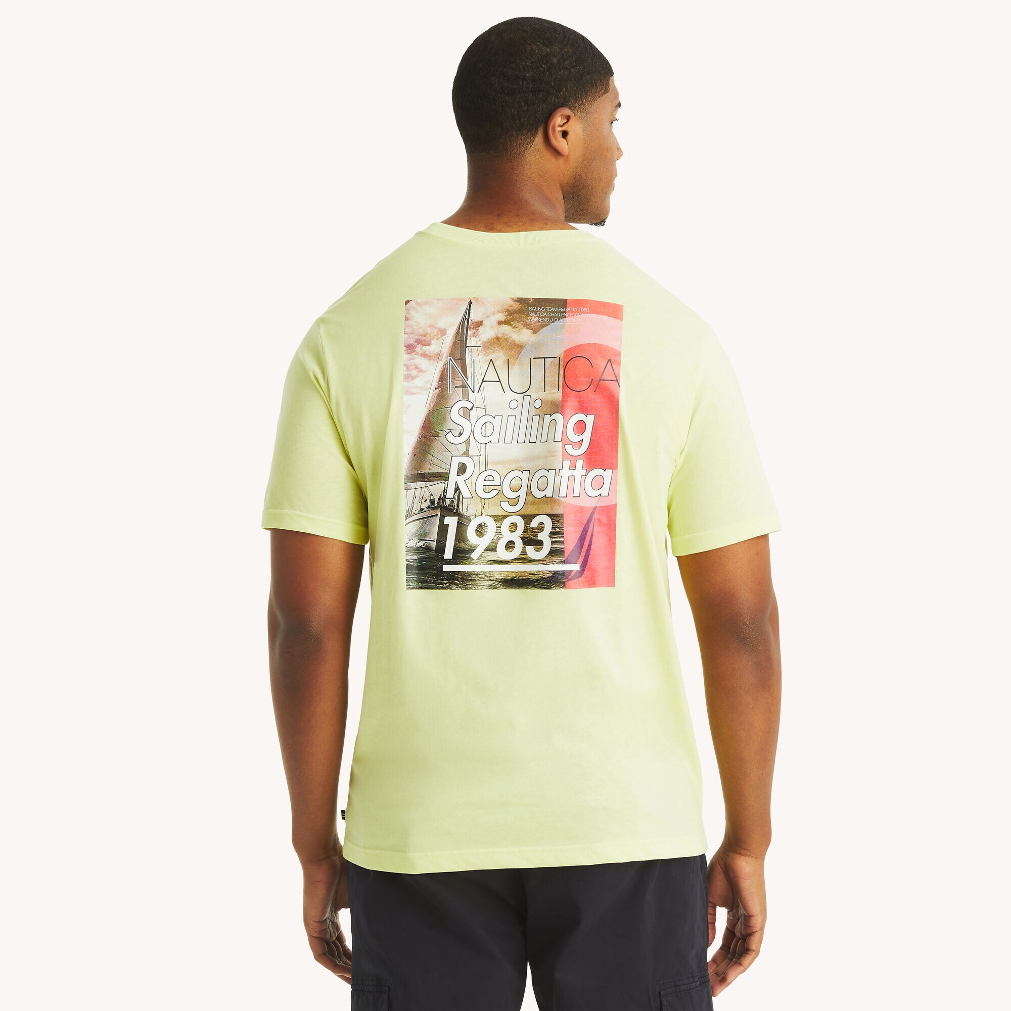 Big & Tall Sailing Regatta Graphic T-Shirt,Light Olive,large