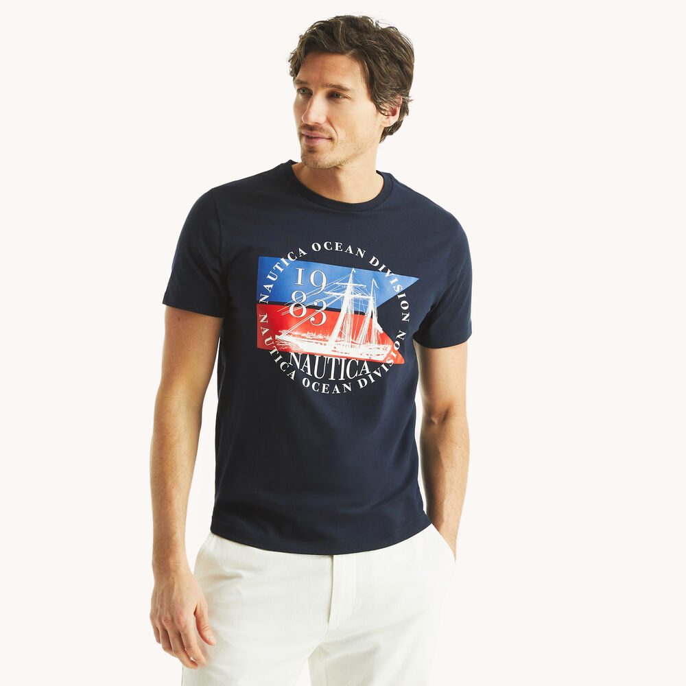 Ocean Division Graphic T-Shirt,Navy,large