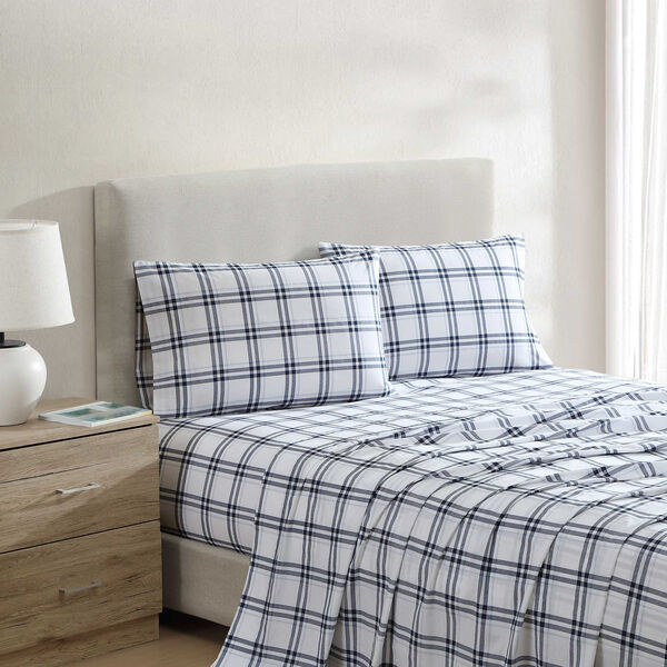 Ryan Cove Plaid Blue Queen Sheet Set