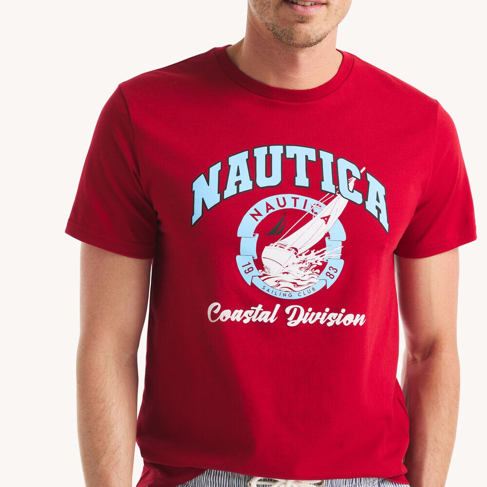 Coastal Division Graphic T-Shirt,Nautica Red,large