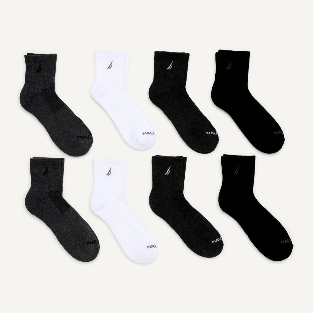 Athletic High Quarter Socks, 8-Pack,Assorted 2,large