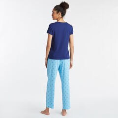 SHORT SLEEVE PAJAMA SET IN DIAMOND DOT PRINT,Federal Blue,large