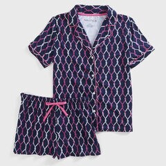 ROPE PRINT SHORT SLEEVE PAJAMA SET,Pure Adriatic Sea Wash,large