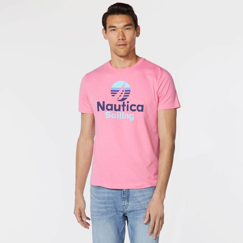 SUNSET GRAPHIC T-SHIRT,Carnation Pink,large