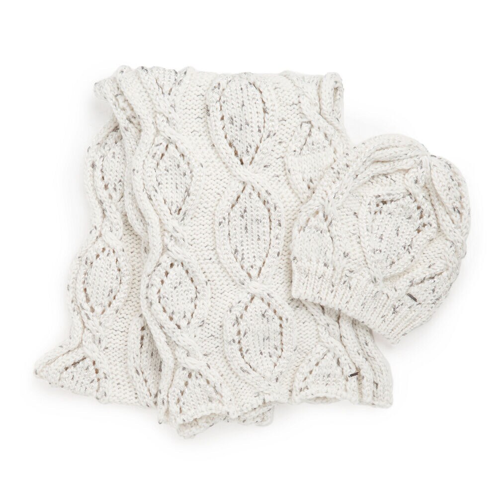 White Hat and Scarf Gift Set,Bright White,large