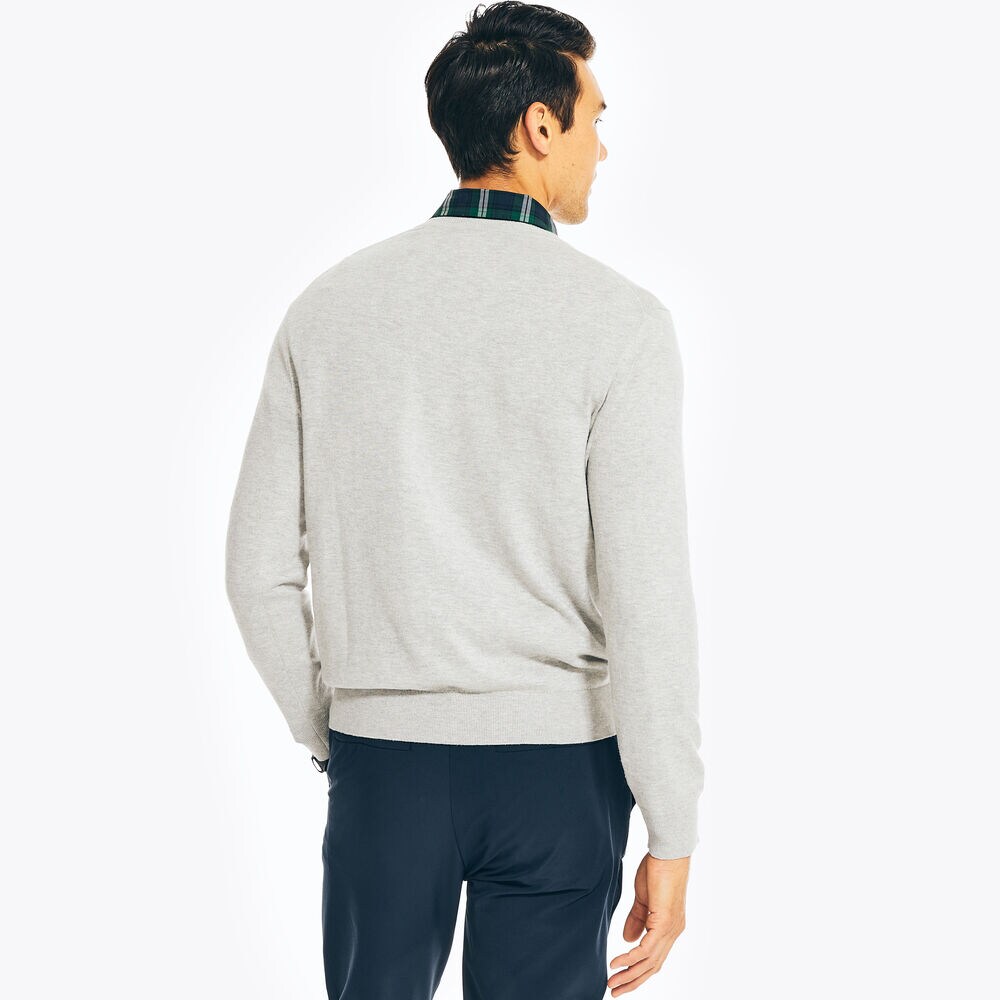 NAVTECH V-NECK SWEATER,Grey Heather,large