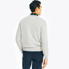 NAVTECH V-NECK SWEATER,Grey Heather,large