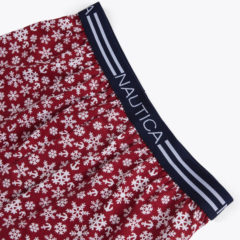 SNOWFLAKE PRINT BOXER,Shore Rose,large