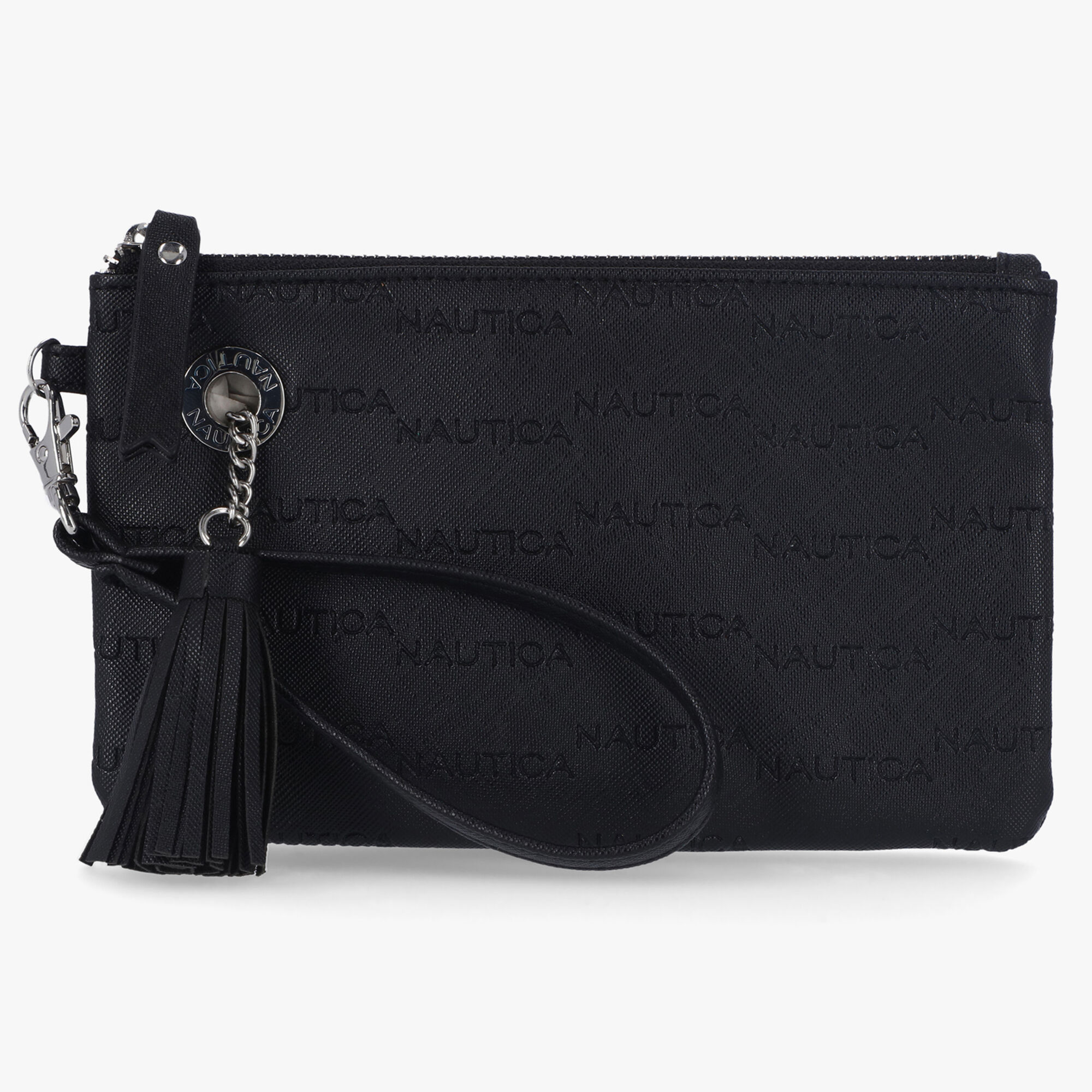 LOGO WRISTLET WITH DETACHABLE STRAP,True Black,large
