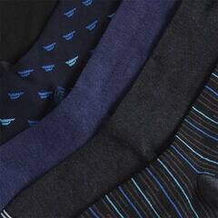 SOLID AND PRINT DRESS SOCKS, 5-PACK,Black,large