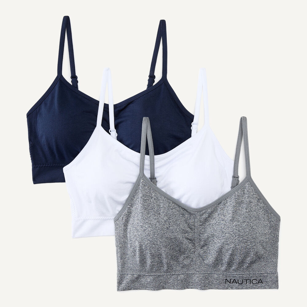Seamless Bralette, 3-Pack,Workshirt Blue,large
