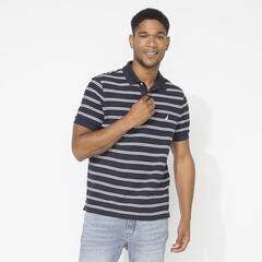 CLASSIC FIT STRIPED DECK POLO,Navy,large
