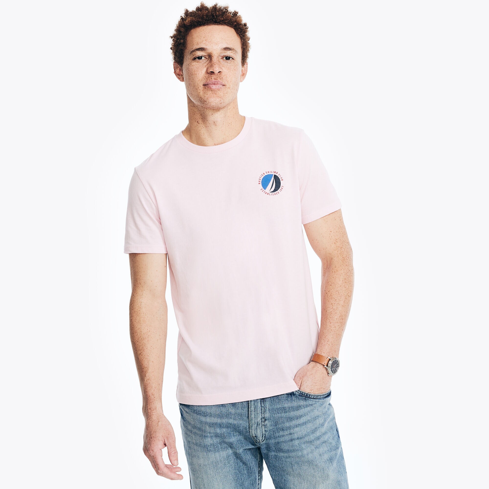 NAUTICA SAILING CLUB GRAPHIC T-SHIRT,Pale Orchid,large
