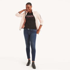 Studded Logo Puff Graphic T-Shirt,True Black,large