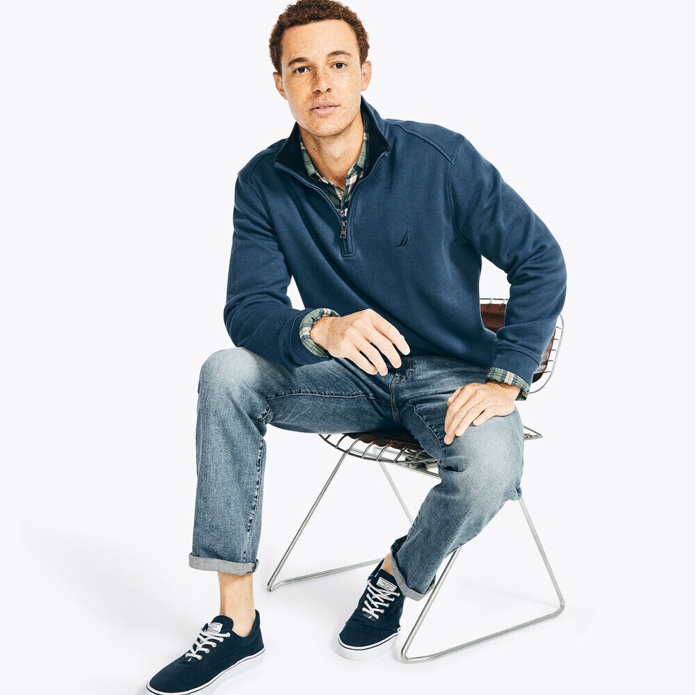 QUARTER-ZIP SWEATSHIRT,Lapis Blue,large