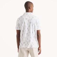 Classic Fit Printed Polo,Bright White,large