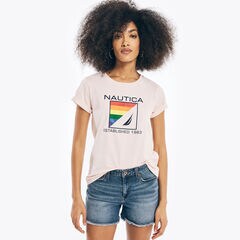 SUSTAINABLY CRAFTED PRIDE VINTAGE GRAPHIC T-SHIRT,Buoy Red,large